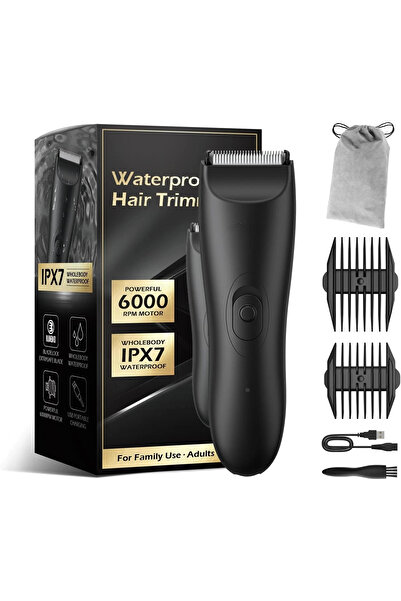 GENERINK Body Trimmer for Men ES032 - Electric Groin & Body Groomer (Black, No Charger Dock)