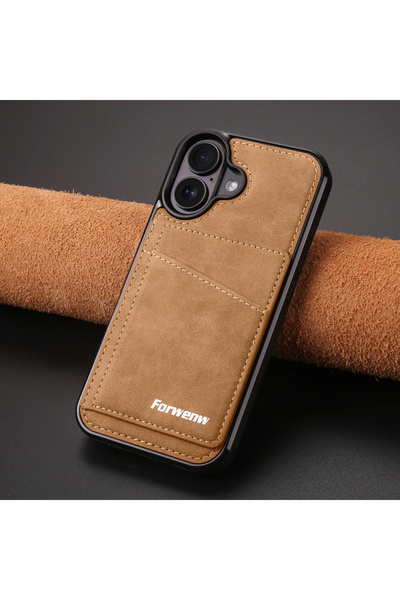 Choice جراب جلدي بني قابل للطي لهاتف آيفون 17، متوافق مع هواتف آيفون 16، 17، ...