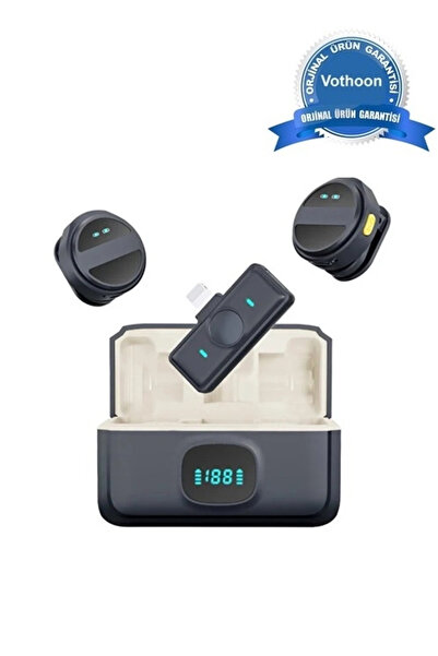 Epilons 2 Adet Profesyonel Kablosuz Yaka Mikrofonu Lighting Uyumlu Manyetik K...