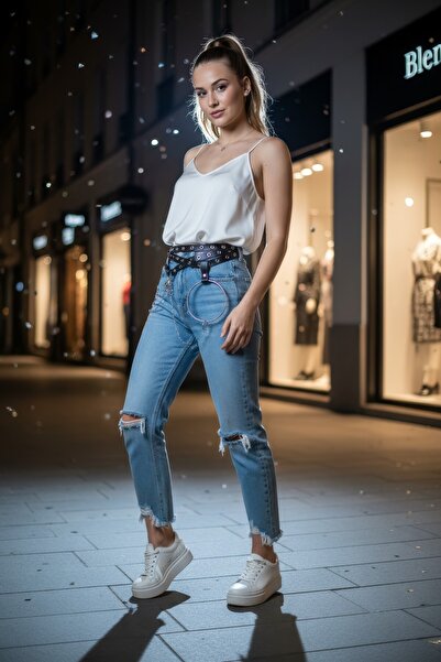 Angels Passion حزام نسائي أسود عالي الجودة للسراويل - أناقة ليلية - ملابس نسائية