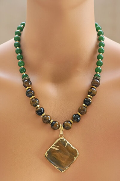 elinasaccessories Kaplangözü madolyon kolye,Designer Kolye El yapımı Kolye de...