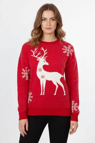 ON Deer Patterned Knitwear Sweater