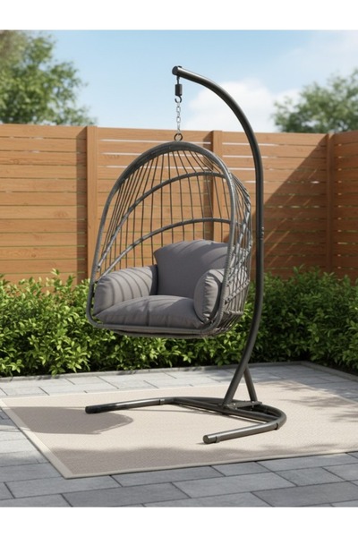 Bec4 Luxury hanging hammock - rattan design with sturdy support