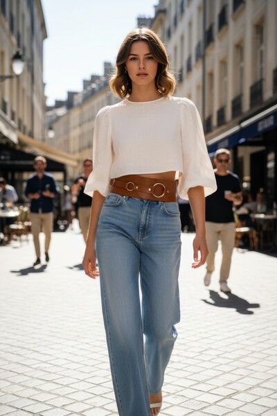 Angels Passion حزام نسائي أنيق بسلسلة للمكتب - إنتاج محلي عالي الجودة