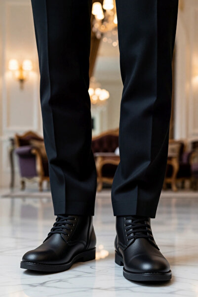 BENERLY Erkek Bağcıklı Kısa Postal Düz Yaka Düz Taban Fonksiyonel Dayanıklı K...