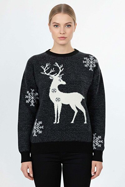 ON الغزلان منقوشة سترة تريكو