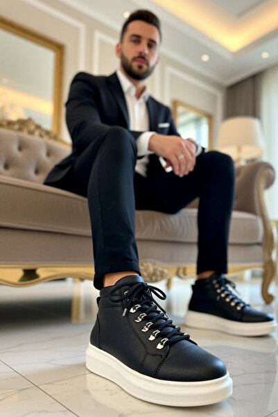 BENERLY Ανδρικά ψηλά αθλητικά παπούτσια από σουέτ με κορδόνια, με επίπεδη σόλ...