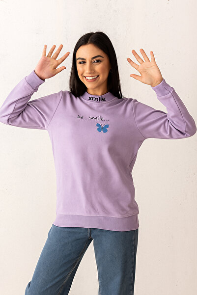 Stylein Be Smile Butterfly Printed Sweatshirt