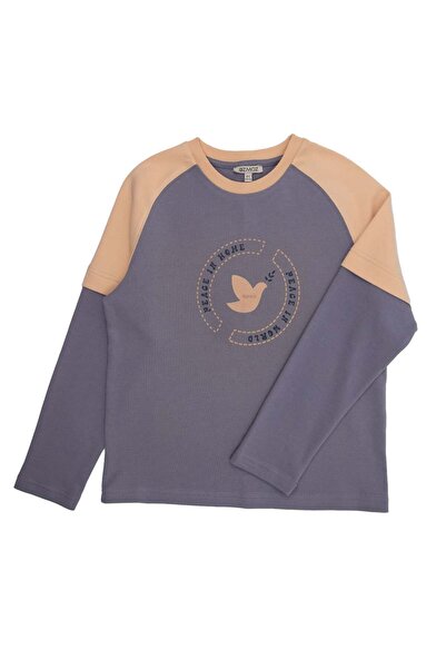 Ozmoz By Mukadder Özden Organic Cotton Double Color Long Sleeve Printed Winte...