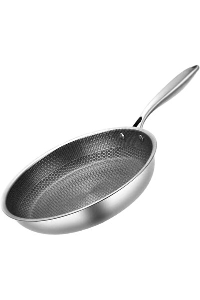 genernic مقلاة تزويك غير لاصقة من الفولاذ المقاوم للصدأ، 30 سم، فضية اللون، آ...