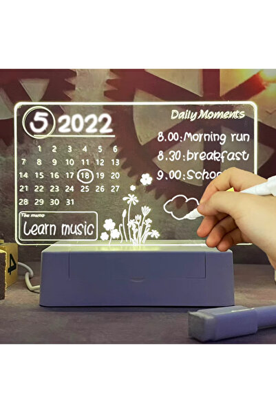 ALKESE MASA ÜSTÜ IŞIKLI YAZI YAZILABİLEN IŞIKLI USB GİRİŞLİ TAKVİM GECE LAMBASI YILVAŞI HEDİYESİ