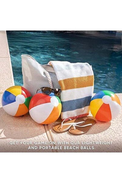 Generic Inflatable Beach Balls 30cm (3 pcs) - Rainbow, for Summer Water Games...