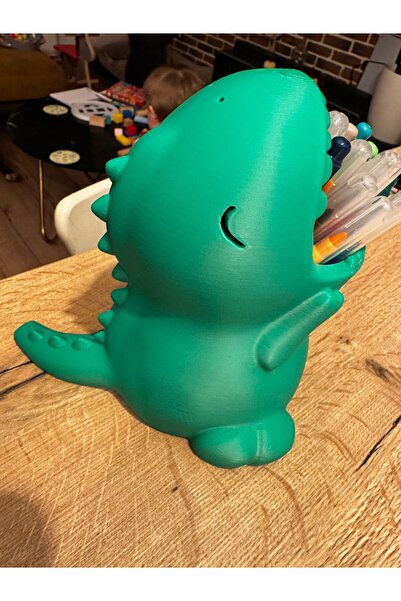 BUNUVER Dinozor T-REX Kalemlik Yeşil Masa Üzeri Dekoratif Organizer Kalem Kutusu