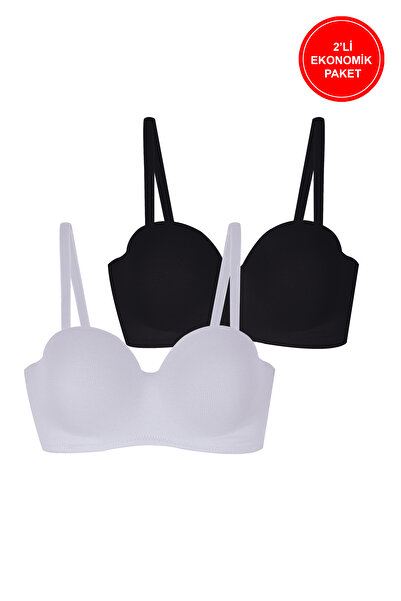 koza iç giyim 2-Pack - Women's Corded Fabric Strapless Bras