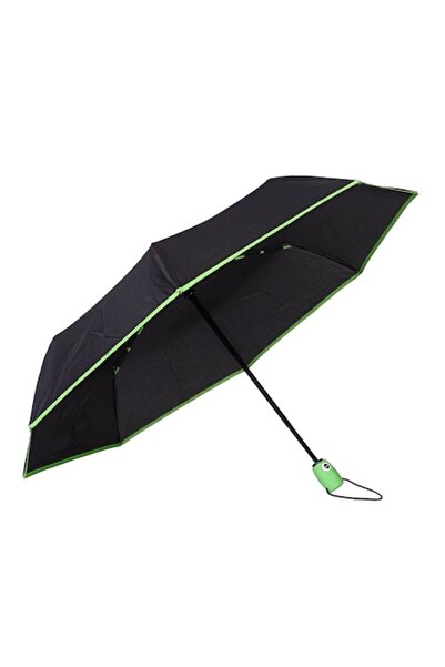 OEM Telescopic Umbrella, Black with Green Edge