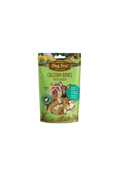 Dog Fest Dog Feast Treats for Small Breed Dogs, Chicken Calcium Bones 55g