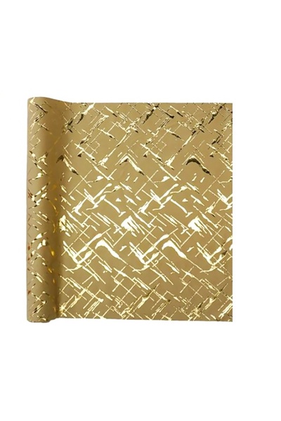 SONORH Panglică decorativă din catifea aurie cu inserții aurii, 48 cm lățime ...