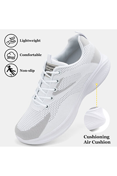 SOSENFER Kadın yürüyüş ayakkabısı, çok renkli kadın bağlı günlük spor ayakkabısı