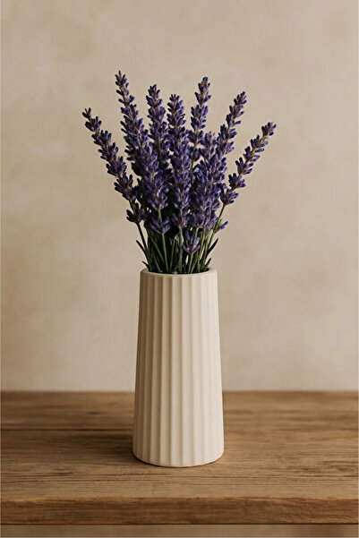 Zuri Stone Bohem Tarz Büyük Boy Vazo Çizgili İskandinav Vazo