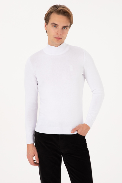 U.S. Polo Assn. Men's White Basic Sweater 50307783-Vr013