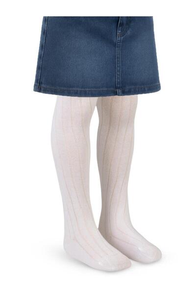 Civil Girls Derbili Plain 3-11 Years Old Pantyhose - Ecru 11-12 Years Old