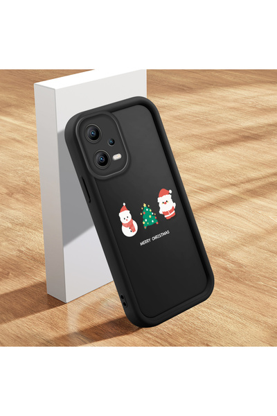 ucuc حافظة سيليكون مضادة للسقوط بنمط مهرجان عيد الميلاد لهاتف Xiaomi Poco X5 5G