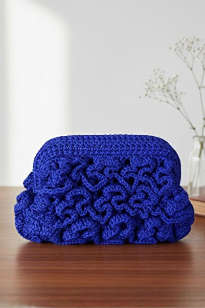 Uretti - Nazlı 4607 3992 Handmade Ruffled Model Macrame Rope Clutch Bag / 15 ...