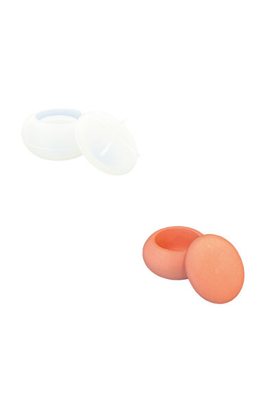 Jesmonite Matrită din silicon ø 6cm x 4cm - Recipient lumanare mic cu capac