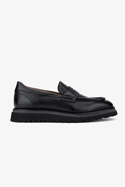 Valmenti Men's Genuine Leather Black Loafer Shoes