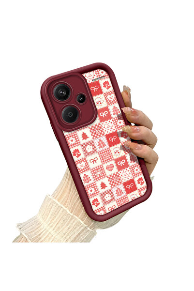 ucuc حافظة مضادة للسقوط من السيليكون باللون العنابي المتوافق مع نمط عيد الميل...