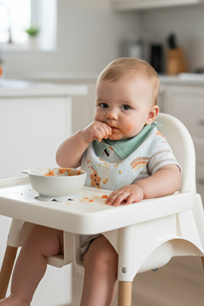 Ponchik 6-Piece Collared 100% Cotton Double Layer Muslin Two-Way Drooling Bib...