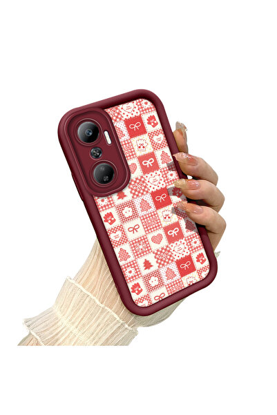 ucuc حافظة مضادة للسقوط من السيليكون باللون العنابي المتوافق مع نمط عيد الميل...