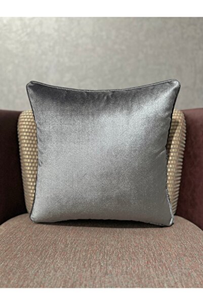 Fabricland Exclusive Ithal Atlas Antrasit Renk Kırlent Kılıfı 43x43 cm