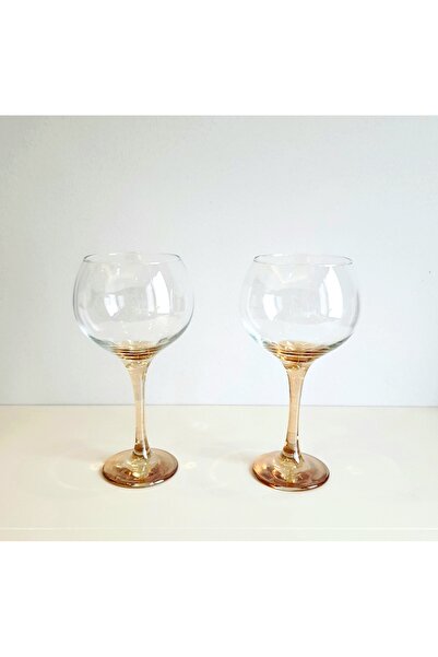 Contemporary Kitchen Ballon Glass Set of 2, Amber Footed, 790 ml (Large)