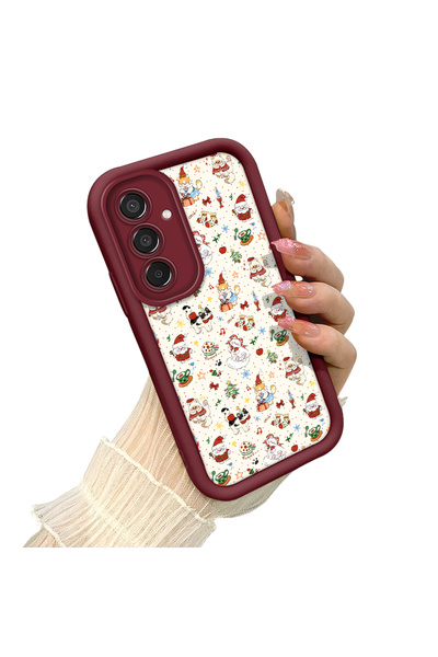 ucuc حافظة سامسونج جالاكسي M15 المتوافقة مع نمط عيد الميلاد باللون الأحمر الد...