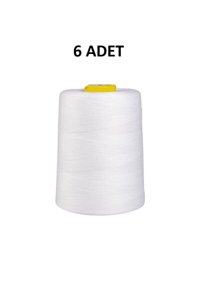 Boom town Dikiş Ipliği 50 Numara %100 Polyester 5000 Mt (beyaz) 6 ADET