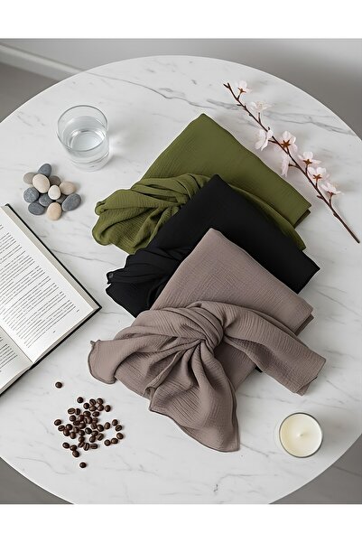 İHRA مجموعة أوشحة ميو كاز المكونة من 3 قطع - حزمة أوشحة بدون حاجة للكي