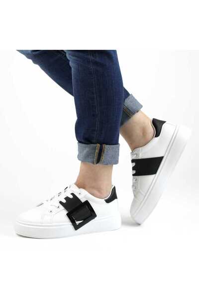 mm Pantofi sport casual de dama accesorizati cu catarama detasabila LA813-BLACK