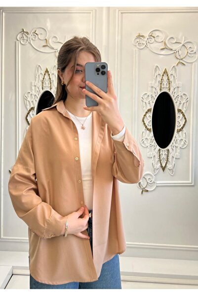 TesetturHome Kadın Oversize Poplin Gömlek