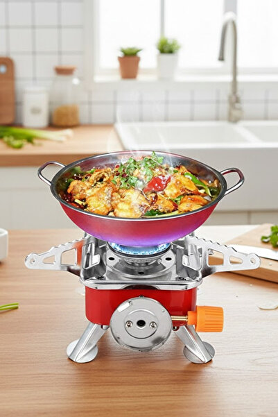 Muchmy موقد غاز صغير محمول وخفيف الوزن مصنوع من الفولاذ المقاوم للصدأ، مناسب للتخييم والأنشطة الخارجية.