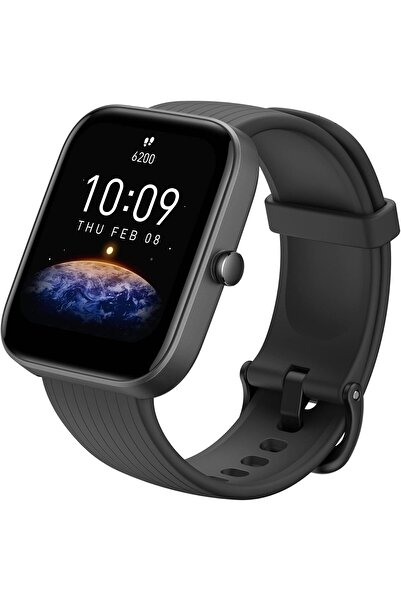 Amazfit ساعة Bip 3 الذكية، شاشة 1.69 بوصة، أكثر من 60 وضعًا رياضيًا، بطارية تدوم 14 يومًا، قياس معدل ضربات القلب ونسبة تشبع الأكسجين في الدم، مقاومة للماء حتى عمق 50 مترًا، لون أسود