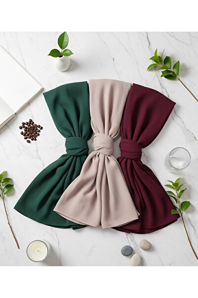 İHRA مجموعة أوشحة ميو كاز المكونة من 3 قطع - حزمة أوشحة بدون حاجة للكي