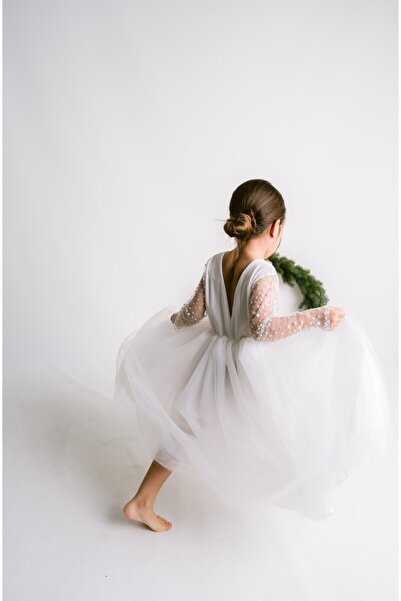 Balerinikizler Baby&Kids Pure Tül Uzun Kız Çocuk Elbise