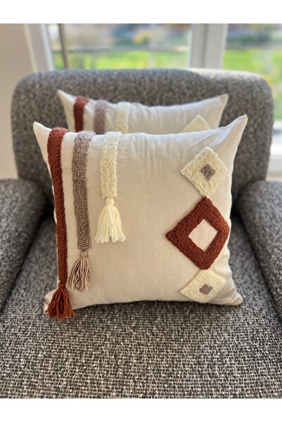 elis punch atölyesi Punch İşlemeli Kırlent Kılıfı 40x40 2’li