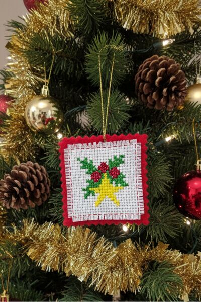 Uretti - زينة عيد الميلاد مطرزة يدويًا بتصميم النجوم من سيبيل 2453 5621