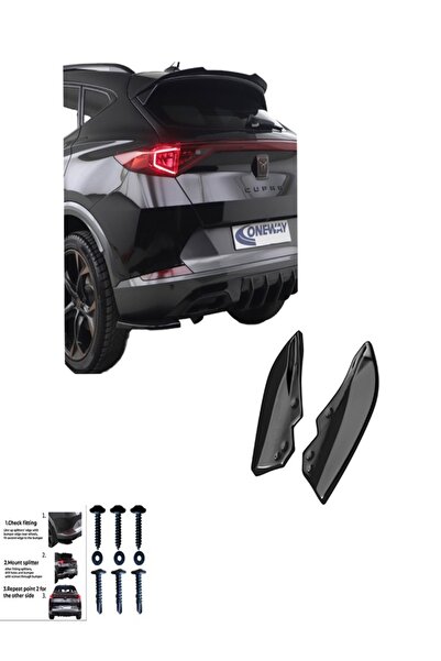 Universal Cupra Formentor 2020 > 2024+Uyumlu Difüzör Flap Sağ Sol (Parlak Siy...