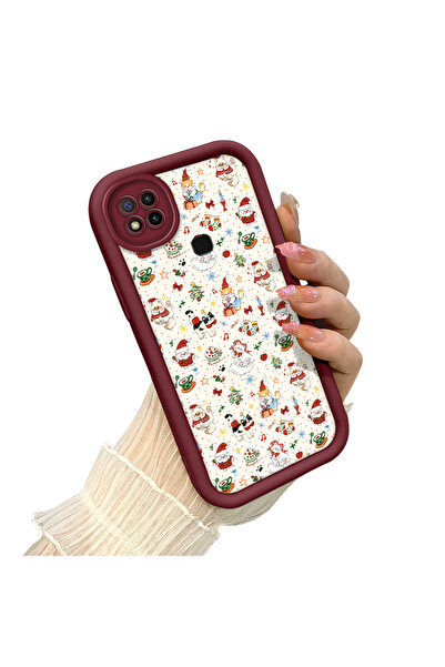 ucuc حافظة مضادة للسقوط من السيليكون باللون العنابي المتوافق مع نمط عيد الميل...