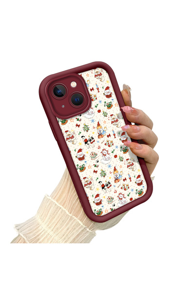 ucuc حافظة مضادة للسقوط من السيليكون باللون العنابي المتوافق مع هاتف iPhone 1...