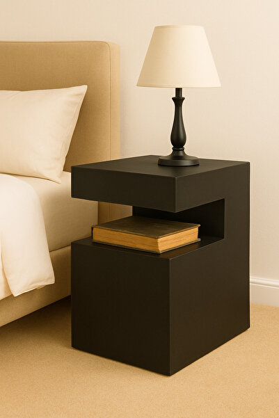 alkametal modern komodin raflı metal