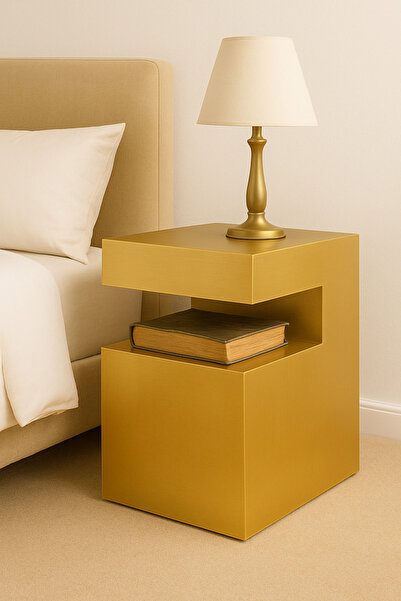 alkametal modern komodin raflı metal